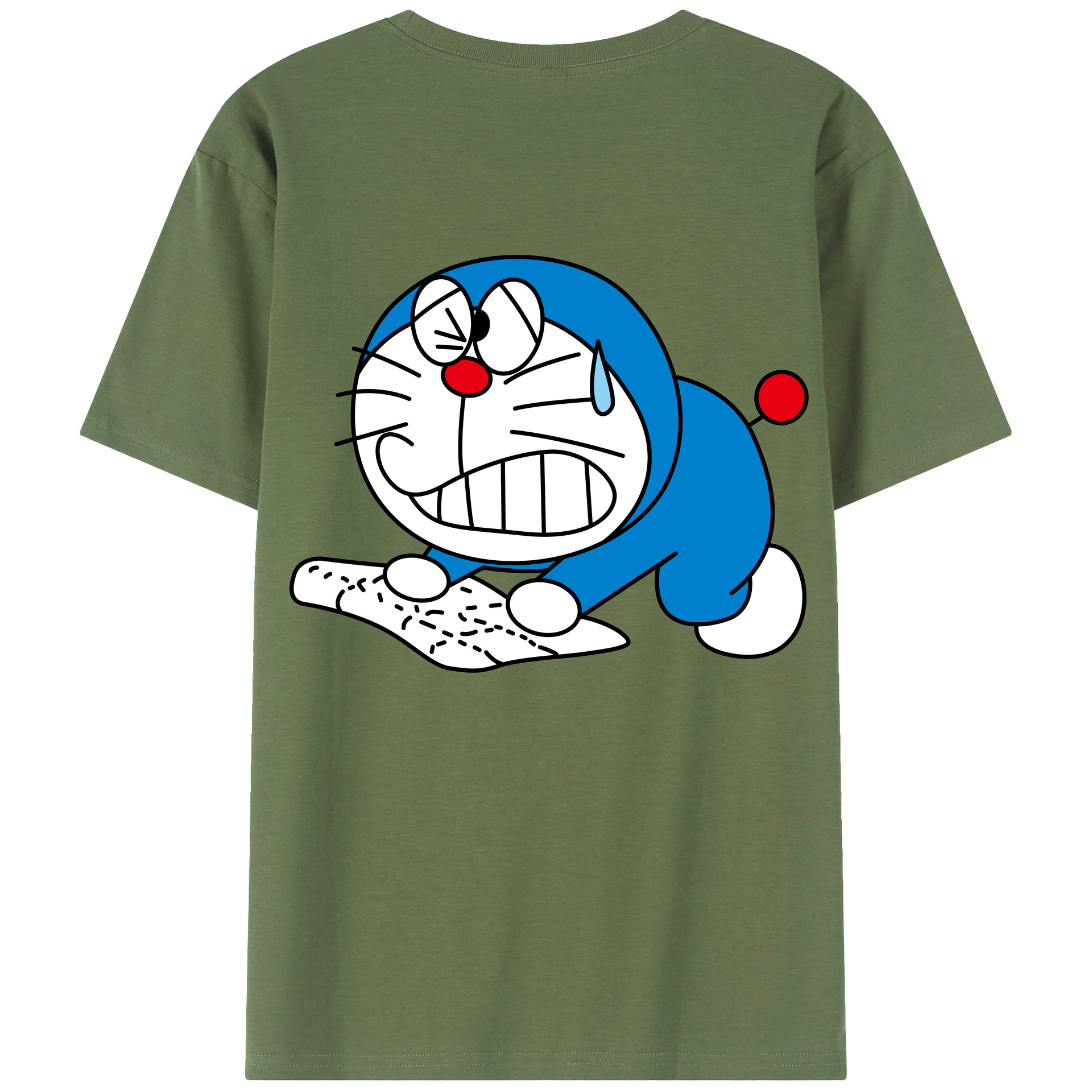 （画像用） ドラえもん Doraemon 綿100％ メンズ半袖Tシャツ（バックプリント） 通気性